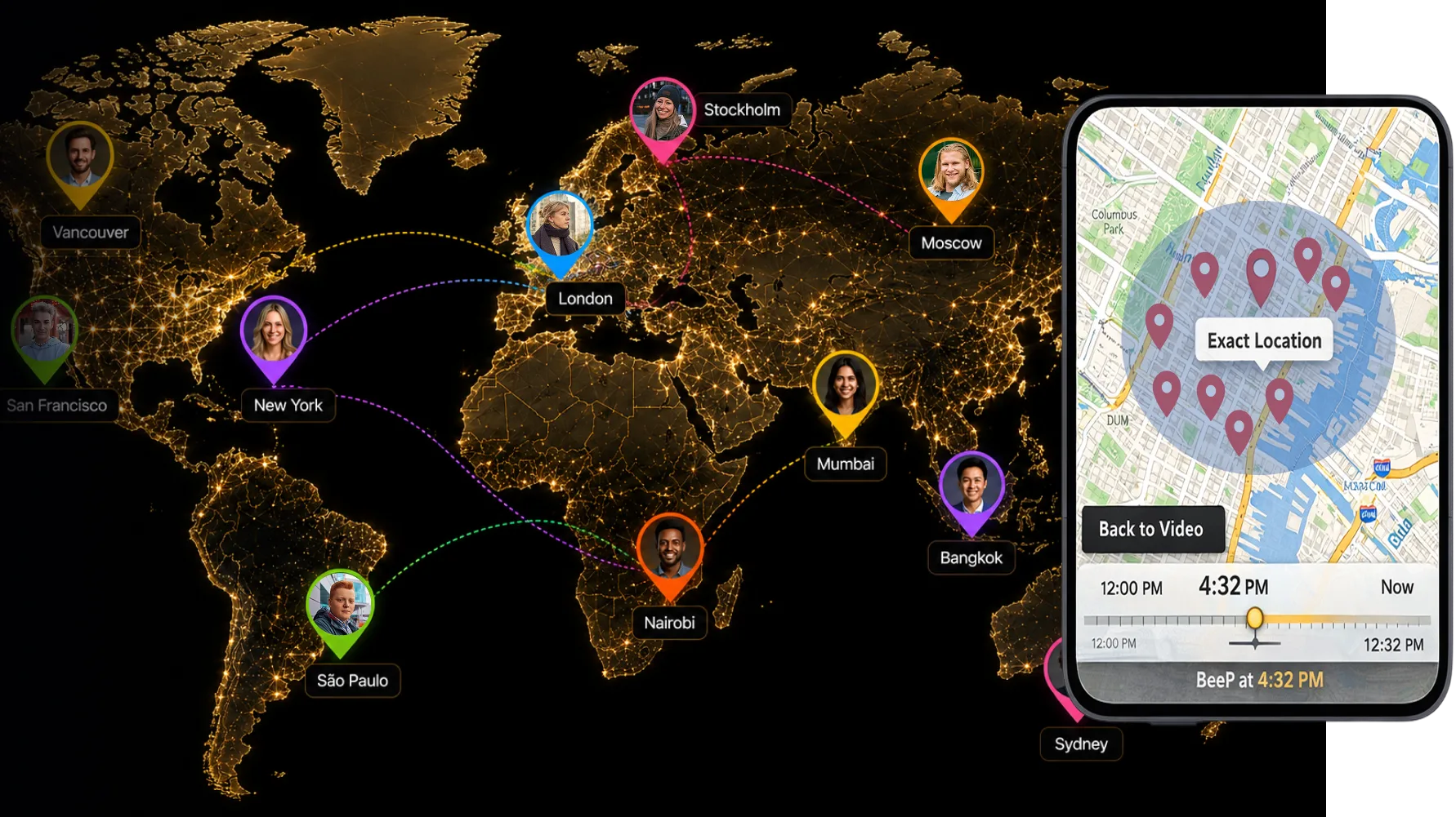 BeeP map showing global moments